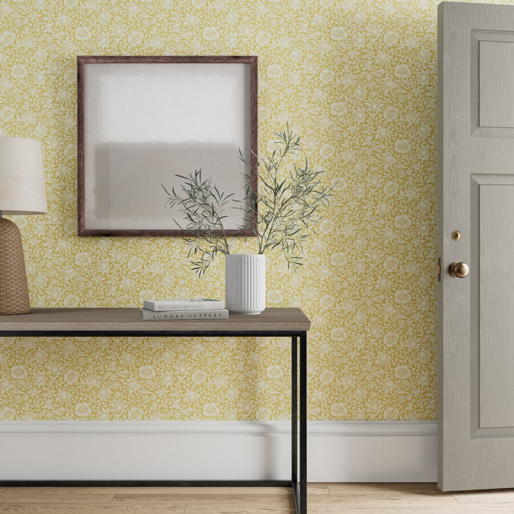 Mallow Wallpaper 217072 by Morris & Co in Weld Yellow